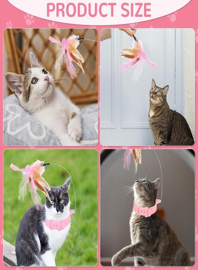 Qpets® Cat Toys, Cat Feather Collar with Teasing Toy, Adjustable Cat Collar Stylish Design Cat Interactive Toys, Elastic Toys for Kittens Funny Cat Playing Toys for Indoor (1Pcs, 20-32CM) - Image 4